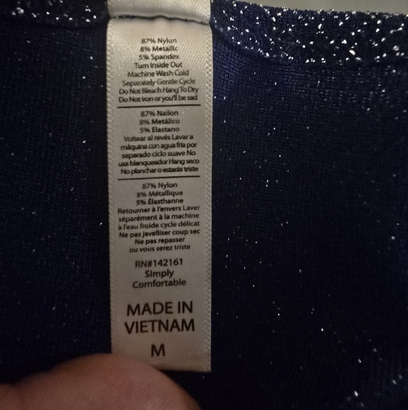 LulaRoe Womans Blue Metalic Short Sleeve Blouse Size Medium - Picture 4 of 4